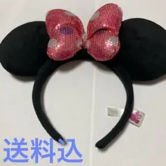 ミニーマウス カチューシャ ディズニー ピンク 水玉 スパンコール