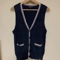 MITSUMINE 三峰 ネイビー Vネックニットベスト