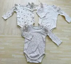 美品☆フリル付き花柄ボディスーツ3点セット