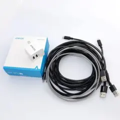 ANKER 2ポートUSB 充電器2個と Lightningケーブル 4本セット