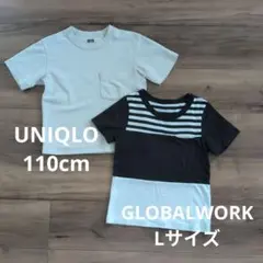 UNIQLO 110cm & GLOBAL WORK Lサイズ Tシャツセット