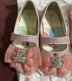 子供　キッズ　ディズニープリンセス キッズシューズ ピンク 18サイズ