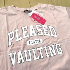 新品　ピンクラテ　L 160 ロゴ　短丈　ゆったり　半袖Tシャツ