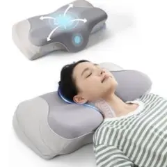 快眠枕 まくら 寝れる グレー 仰向け 横向き 安眠 睡眠 サポート プレゼント