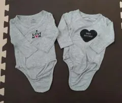 H&M 2〜4M 長袖ロンパース ２枚セット