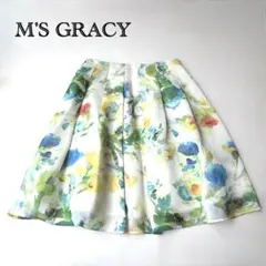 エムズグレイシー M'S GRACY 水彩花柄オーガンジースカート 日本製 36のサムネイル
