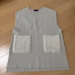 GREEN LABEL RELAXING ニットベスト ライトグレー