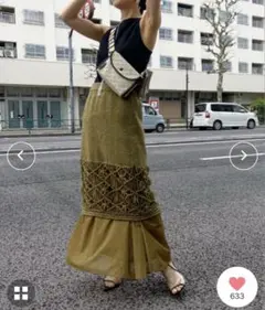 美品 Ameri MEDI MAKURAME KNIT SKIRT 刺繍 レース