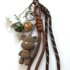 じゃらじゃらキーホルダー　バッグチャーム　キーチャーム　パラコード　くま　スタバ