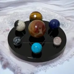 スフィア　スモーキークォーツ　丸玉　七星陣　　七星陣セット　台座直径100mm スフィア スモーキークォーツ 丸玉 七星陣 七星陣セット 台座