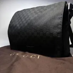 GUCCIグッチ メッセンジャーバッグ GG キャンバス レザー A4 ブラック