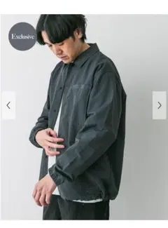 『別注』Marmot×DOORS　コーチシャツジャケット　チャコール サイズLのサムネイル