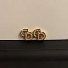 クリスチャンディオール Dior CDロゴ　ラインストーン　イヤリング
