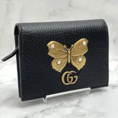 レア】GUCCI グッチ二つ折り財布 折りたたみ財布 蝶々 バタフライ 蝶