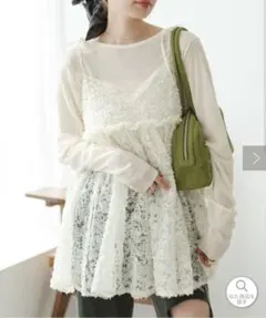 kastane 【前後2way】ウェーブ刺繍チュールチュニック