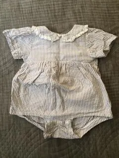 美品　cottoli ストライプ 襟付きロンパース コットン 70cm
