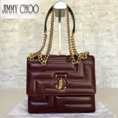 【美品】JIMMY CHOO VARENNE ボルドー JC ショルダーバッグ