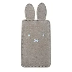 新品 miffy 耳つきカードケース グレージュ うさ耳パスケース キャラクター
