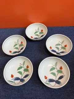 1155  有田焼　其泉   果実絵　鉢　5客　未使用