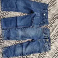 デニム ストレートレッグパンツ 100cm~