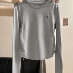 グレー 長袖 クロップドTシャツ 2種セット