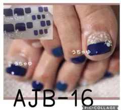 ジェルネイルシール　フット　AJB-16 ✿︎ ネイビー　キラキラ