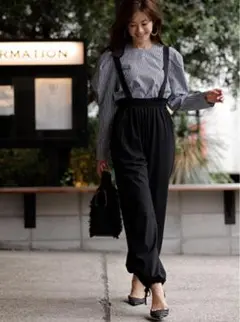 ウォッシャブル・ストレッチ・3WAYサスペンダー付きパンツ