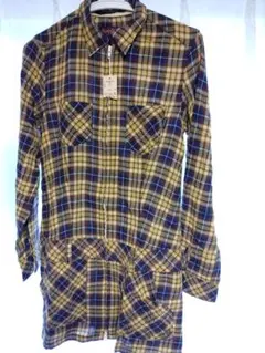チェック柄 長袖シャツ L イエロー系