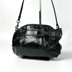 美品 コーチ ポピー ショルダーバッグ カメラバッグ 斜めがけ ブラック 黒