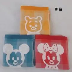 ☆新品☆ディズニー　ミッキー　ミニー　プーさん　タオルハンカチ　3枚セット