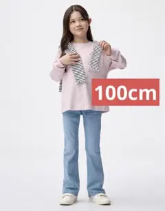 GU GIRLSストレッチスリムフレアジーンズ 100cm パンツ　デニム