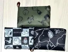 新品　スヌーピー　SNOOPY 折りたたみ　大容量　エコバッグ　3個セット