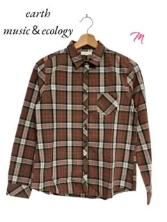 【美品】earth music＆ecology トップス　チェック柄　シャツ　M
