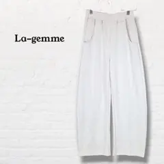 ラジエム☆カーブパンツ ワイドパンツ ハイウエスト【M相当】ライトグレー