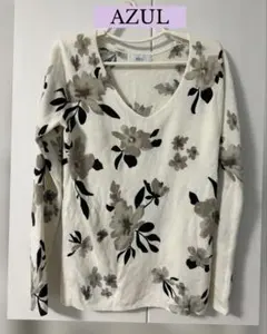 AZUL BY MOUSSY 花柄 長袖カットソー Vネック