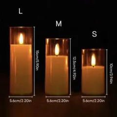 即日発送　LEDキャンドルライト 3個セット　（電池付き）のサムネイル