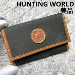 極美品 ハンティングワールド チェック柄 コインケース キーリング