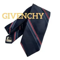 GIVENCHY ネクタイ USA製 ストライプ ネイビー シルク混 古着のサムネイル