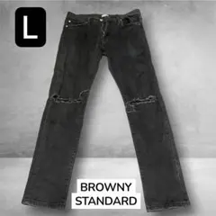 BROWNY STANDARD ブラックデニムパンツ L