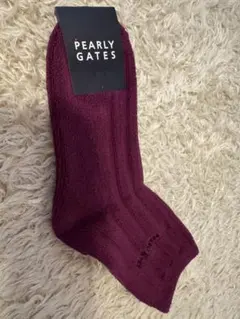 新品未使用タグ付きPEARLY GATES バーガンディ ソックス 日本製