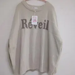 【新品】ベージュ ニットセーター L　モールロゴ入り　Lサイズ