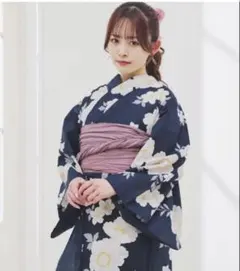 Dita 涼風の藍紺牡丹 浴衣 3点セット 浴衣・帯・下駄 美品 - メルカリ