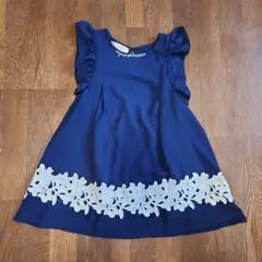 ネイビー フリル袖 ワンピース☆サイズ130