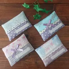ハンドメイド　⑨ミニポケットティッシュケース4枚セット　ポケットティッシュカバー