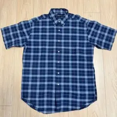 ラルフローレン (M) 半袖チェックシャツ BLAIRE インド製 90s