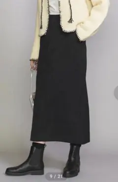 ビューティーアンドユース　 ポリエステルハイウエスト タイトスカート