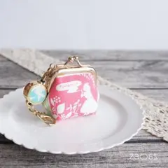 ユキエモン＊スイートファーム×花パズル＊ がま口ポーチ ハンドメイド