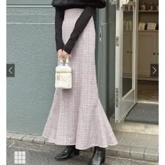 GRL ラメチェックツイードマーメイドスカート[dk1080]