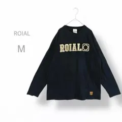 【ROIAL】　長袖Tシャツ　スパンコールロゴ　ロンT 金ロゴ　着回し抜群　黒