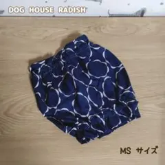 完成品！MS サイズ　スヌード　サークルフラワー柄　ネイビー　犬用　ドッグウェア